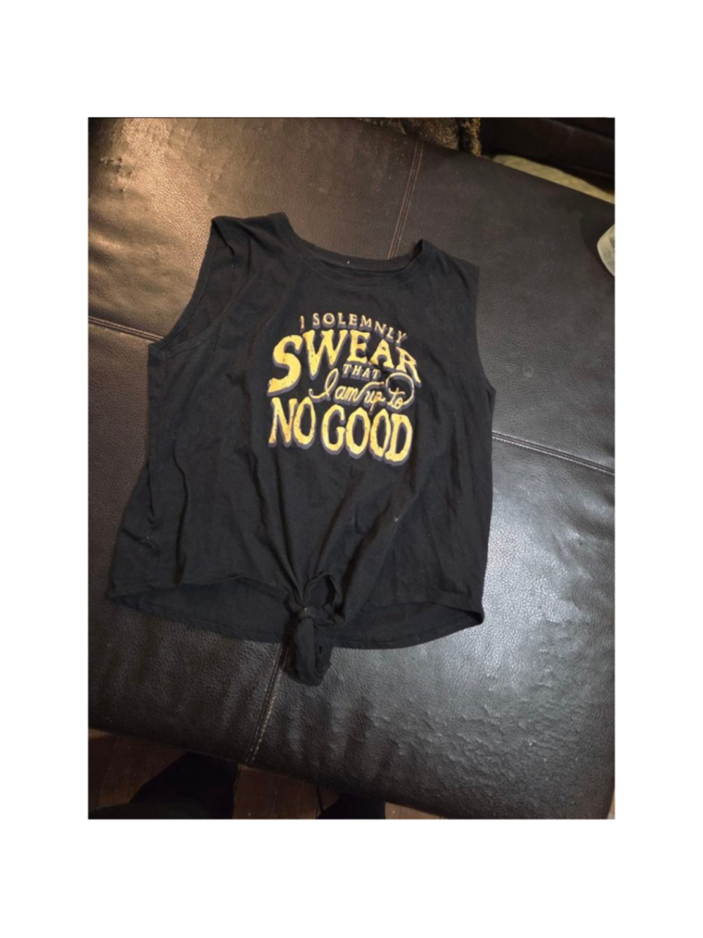 licensed Women's Harry Potter Black Gold "I Solemnly Swear" Tank Top XL